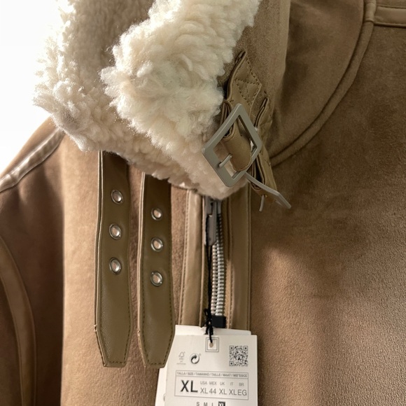 Zara Camel Shearling Jacket - Picture 8 of 12